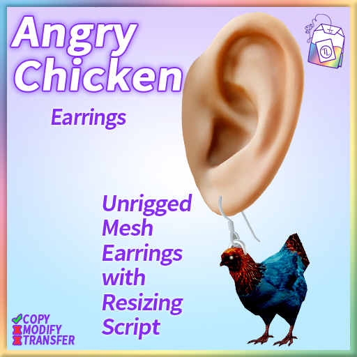 ~TL~ Angry Chicken Earrings DEMO