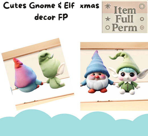 (AL) Cutes Gnome & Elf  xmas decor FP