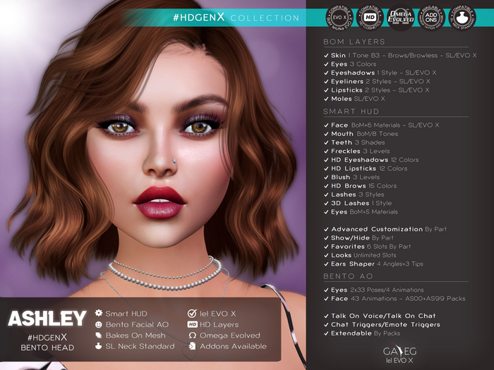 [GA.EG] Ashley 3.0 #HDGenX Bento Head DEMO