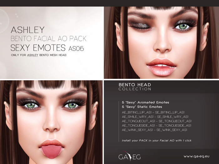 [GA.EG] Ashley Bento Facial AO Pack - AS06 Sexy Emotes