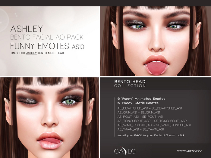 [GA.EG] Ashley Bento Facial AO Pack - AS10 Funny Emotes