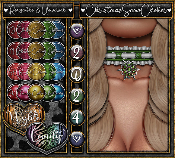 Christmas Snow Choker ♡Candy Box•B✧HUD Driven♡