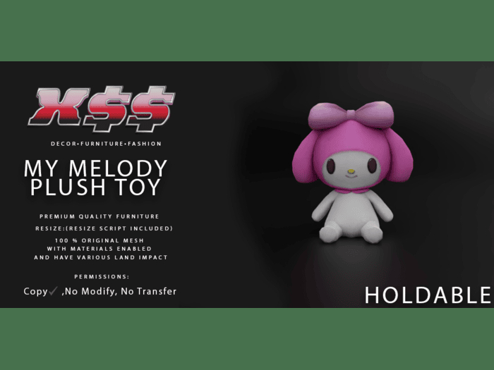 (X$$) - My Melody Plush Toy  (BOXED)