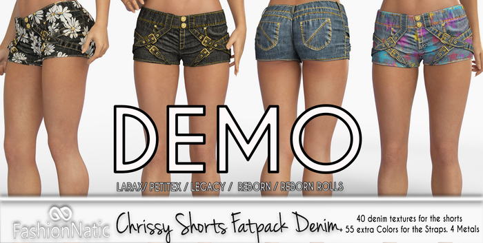 Demo Shorts Chrissy Fatpack Denim - Jeans - LaraX, PetiteX, Legacy, Reborn, Rolls - FashioNatic