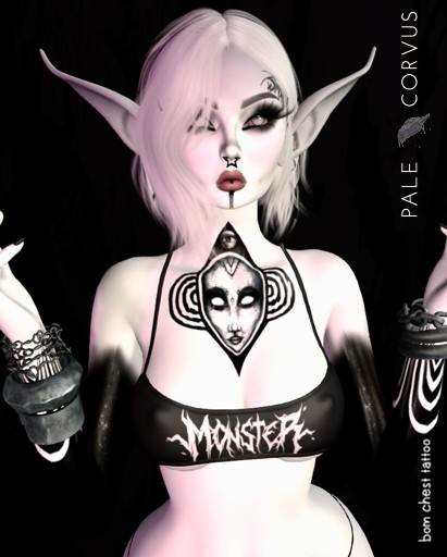 //PC// Seeing Mask Chest Tattoo