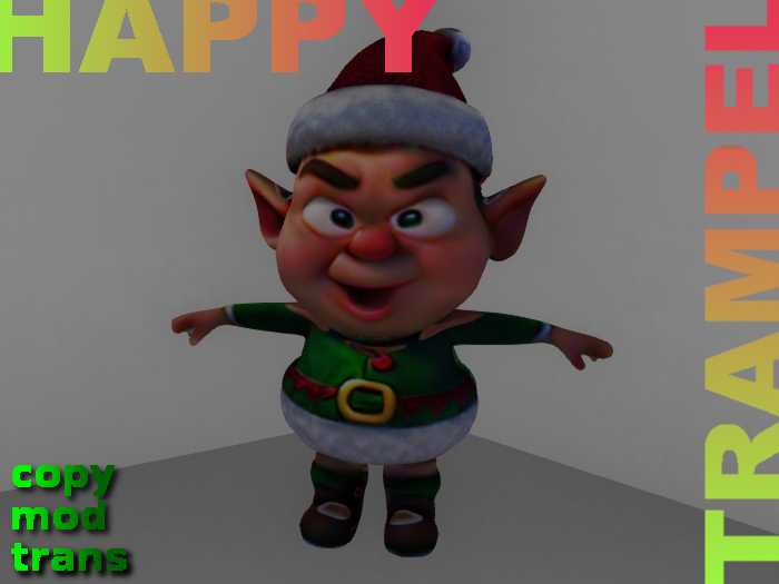 HAPPY CHRISTMAS ELF - MESH - FULLPERM