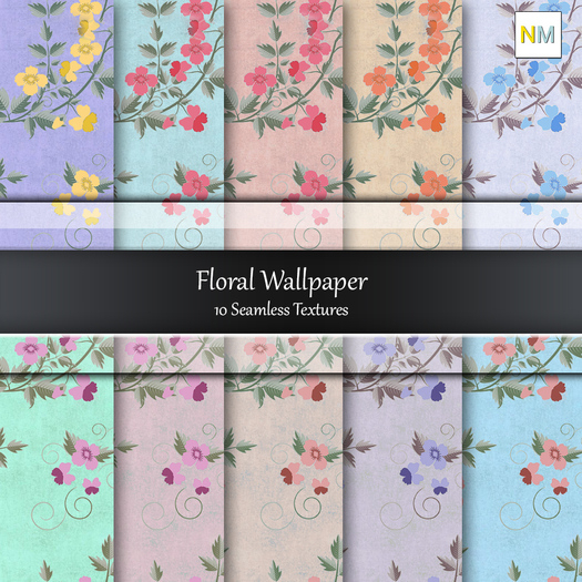 Floral Wallpaper Pack 10 Seamless Textures NM