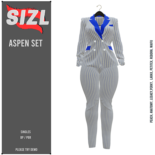 SIZL ASPEN SET White Blue Stripe [UNPACK]