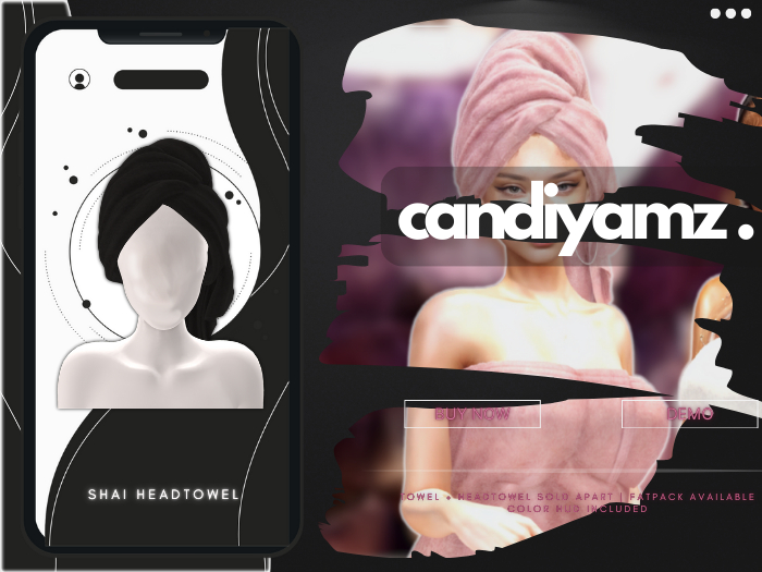 [CY] shai . black . head towel :: [ADD]