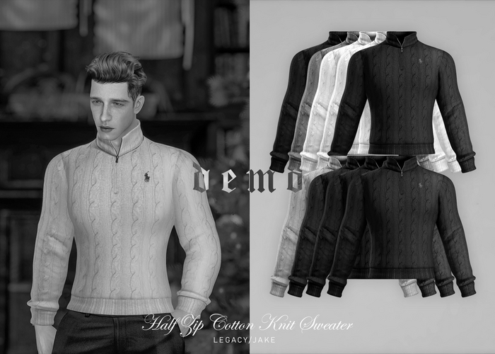 KLN SZN - Half Zip Cotton Knit Sweater Demo