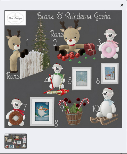 01 Bee Designs Bears and Reindeers  RARE