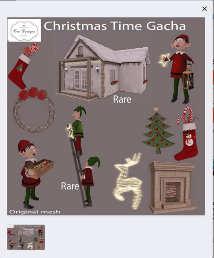 02 .:Bee designs:.Christmas Time Gacha Cottage RARE