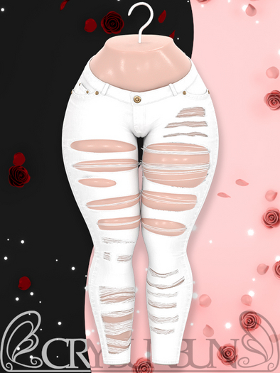 CryBunBun - Spoiled Rotten Jeans - White - Unpacker HUD