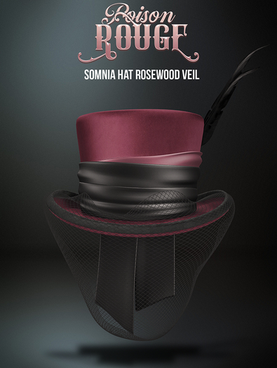 POISON ROUGE Somnia Hat Rosewood Veil