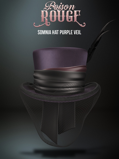 POISON ROUGE Somnia Hat Purple Veil 