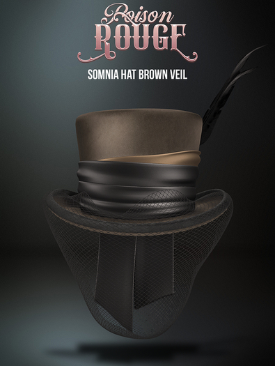 POISON ROUGE Somnia Hat Brown Veil