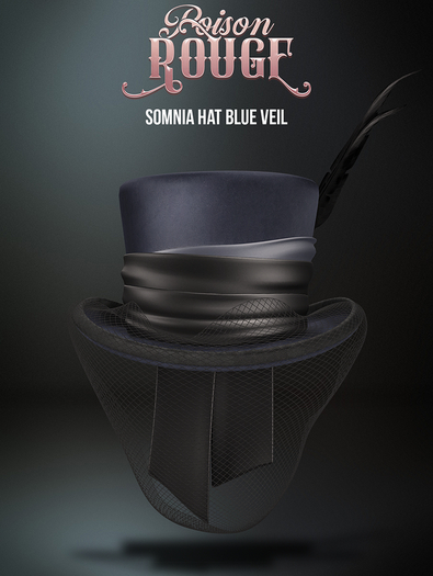 POISON ROUGE Somnia Hat Blue Veil