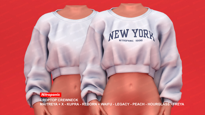 NITROPANIC_CROP TOP CREWNECK (WHITE) ADD