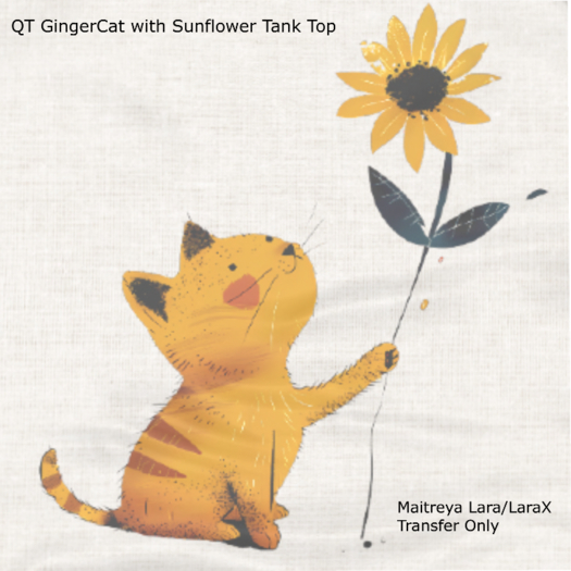 QT GingerCat with Sunflower TankTop