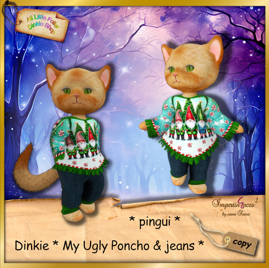 dinkie my ugly poncho and jeans gnomes