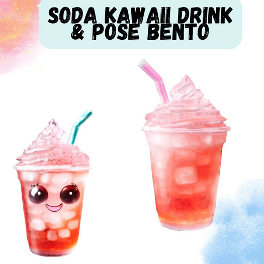 "MB" Soda Kawaii drink & pose bento
