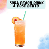 "MB" soda peach drink & pose bento