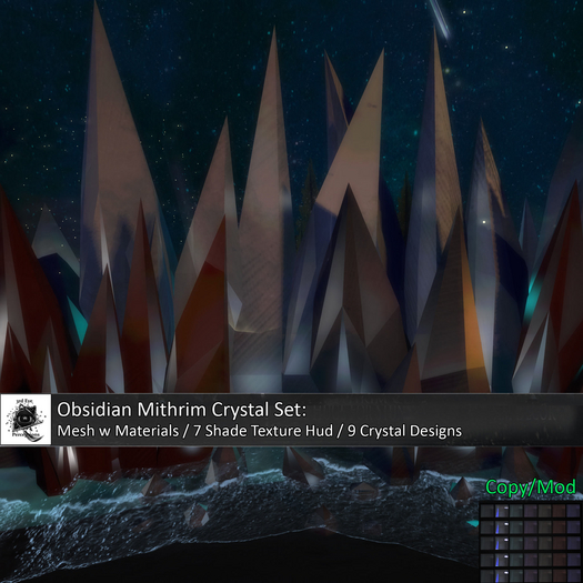 Obsidian Mithrim Crystals Set