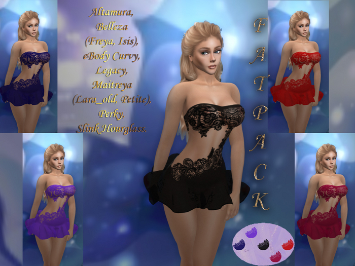 &ML& Fatpack Erotic Dress "Lace elegance" with HUD (FP5) ALLBODIES