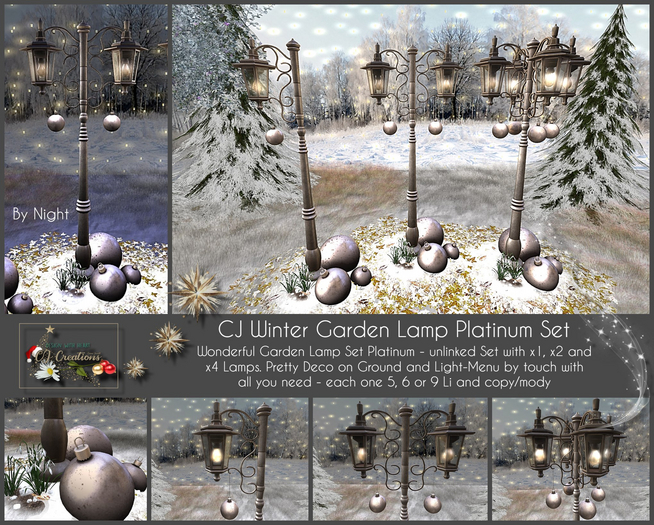 CJ Winter Garden Lamp Platinum Set