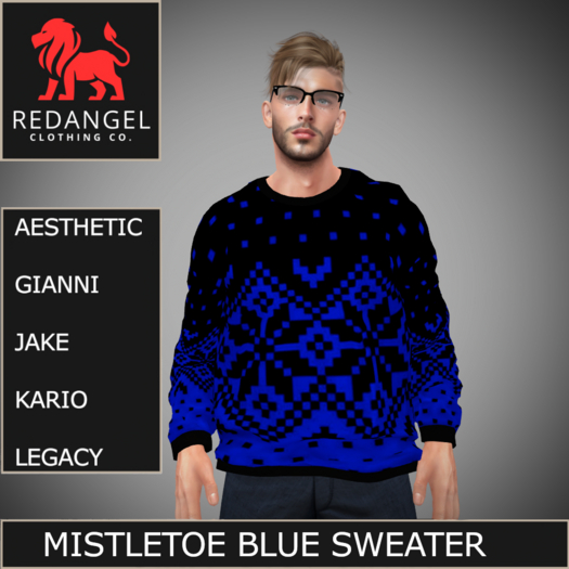 Mistletoe Blue Sweater  **NEW FOR CHRISTMAS 2024**
