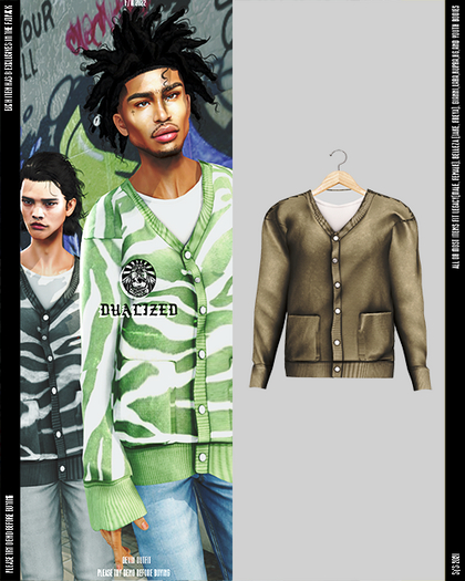 DUALIZED.-_-. Devin Cardigan (Olive)