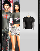 DUALIZED.-_-. Double Shirt.(Black)