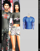 DUALIZED.-_-. Double Shirt.(Blue)
