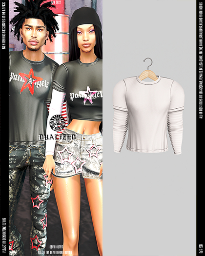 DUALIZED.-_-. Double Shirt.(White)