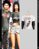 DUALIZED.-_-. Double Shirt.(Alter/Black)