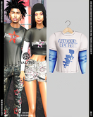 DUALIZED.-_-. Double Shirt.(Alter/Blue)