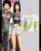 DUALIZED.-_-. Double Shirt.(Alter/Lime)
