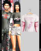 DUALIZED.-_-. Double Shirt.(Alter/Pink)