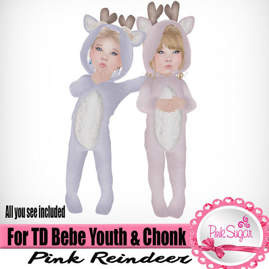 PS Fuzzy Pink reindeer BOX