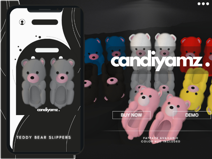 *CY* Teddy Bear . Grey . Slippers // (Add)