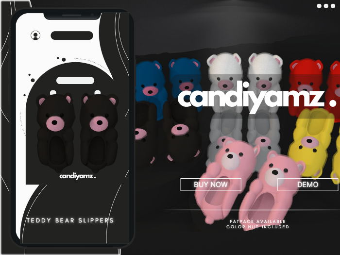 *CY* Teddy Bear . Blackberry . Slippers // (Add)