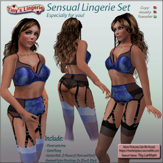 Nomi Lingerie Set, Blue