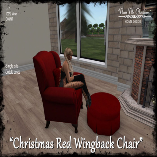 ~PPC~ Christmas Red Wingback Chair  