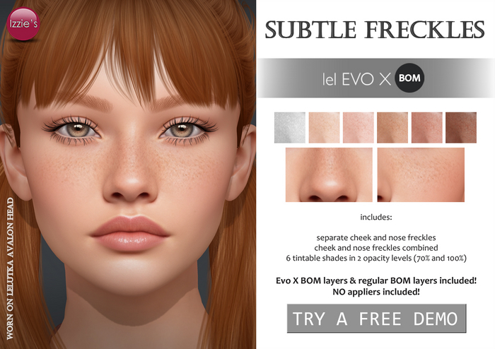 Izzie's - DEMO Subtle Freckles (Evo X & regular BOM)