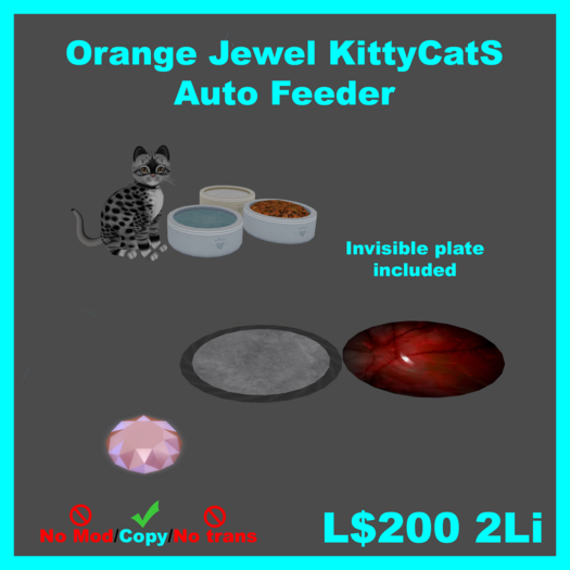 [KC] Orange Jewel Kitty Auto Feeder