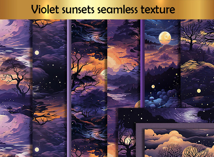 Violet sunsets seamless texture