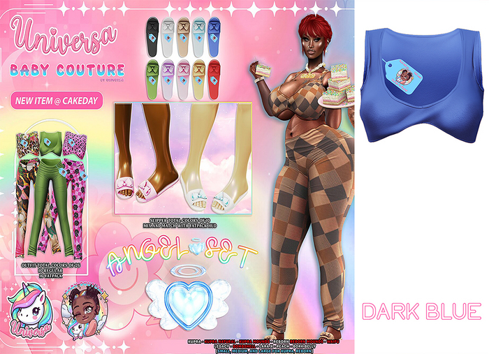 #UxBC - Angel [TOP] - DARK BLUE -Kupra Peach LaraX Reborn Legacy Natural Mounds Bork Waifu Bombshell Preggy