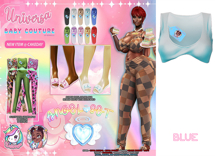 #UxBC - Angel [TOP] - BLUE -Kupra Peach LaraX Reborn Legacy Natural Mounds Bork Waifu Bombshell Preggy