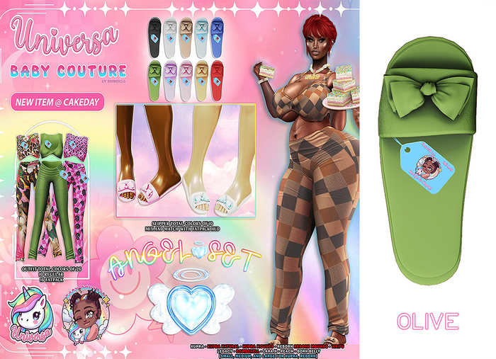 #UxBC - Angel [SLIPPERS] - OLIVE -Kupra Peach LaraX Reborn Legacy Natural Mounds Bork Waifu Bombshell Preggy