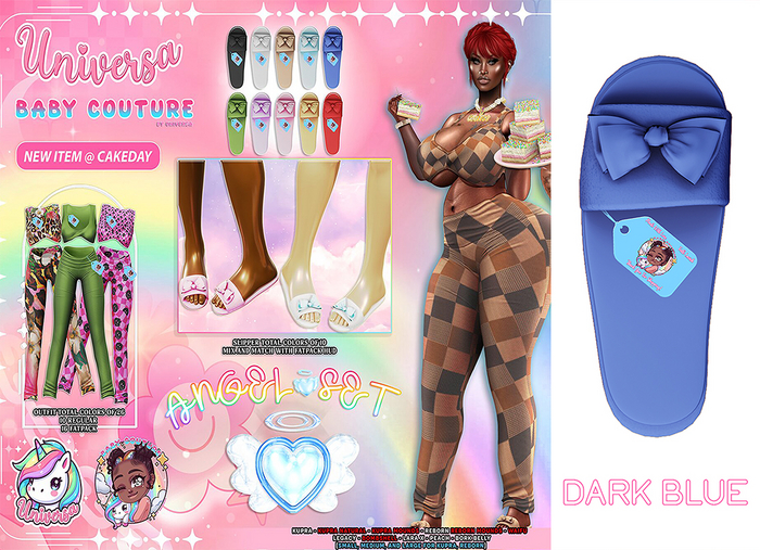 #UxBC - Angel [SLIPPERS] - DARK BLUE -Kupra Peach LaraX Reborn Legacy Natural Mounds Bork Waifu Bombshell Preggy